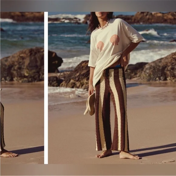 NWOT Free People We the Free Shell Tee - ivory combo - XS oversized - Picture 4 of 8